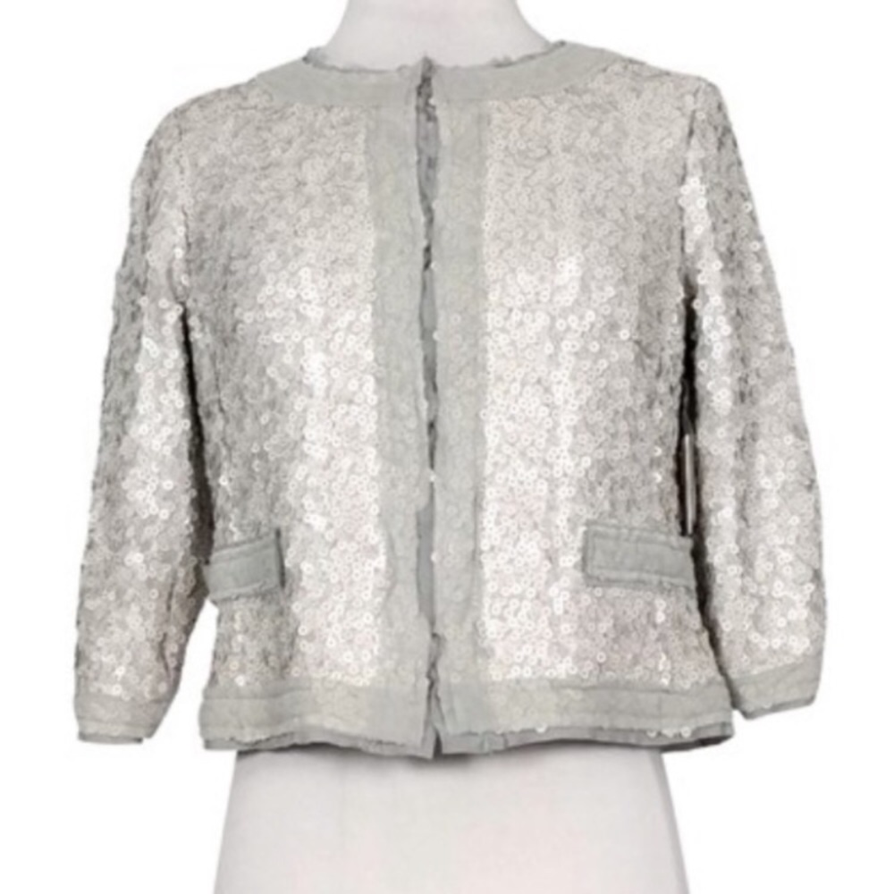 Milly Matte Sequin Crop Jacket